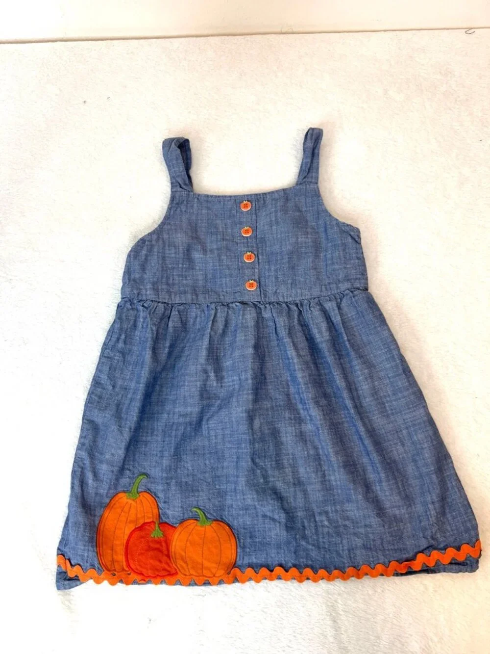 Gymboree chambray autumn adventures pumpkin patch dress fall girls 6 Fall Gourds